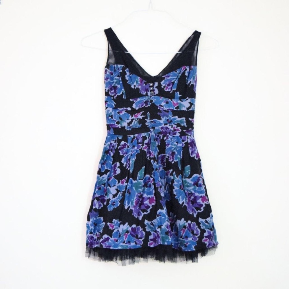 Free People 🌸 RARE Watercolor Floral Skater Dress Size 8